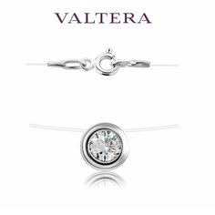 Колье VALTERA, серебро, 925 проба, фианит, длина 40 см., серебристый