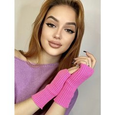 Митенки Lesnikova Design, размер 6-8, розовый