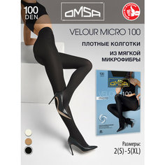 Колготки Omsa Velour Micro, 100 den, размер 5, nero