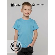 Футболка T-bolka Школа 2024, размер 10 лет, голубой