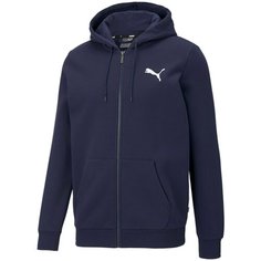 Толстовка спортивная PUMA ESSENTIALS SMALL LOGO FLEECE FULL-ZIP HOODIE, размер M, , темно-синий