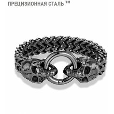 Жесткий браслет Sharks Jewelry, размер 23 см, размер L, черный