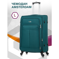 Чемодан Lcase Amsterdam, 96 л, размер L, зеленый