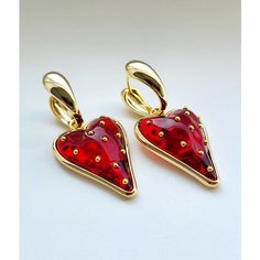 Серьги с подвесками ( Verba ), размер 55 мм, красный