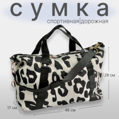 Сумка спортивная , 20 л, 17х28х46 см, ручная кладь, черный
