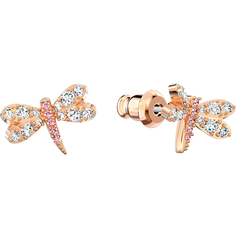 Серьги пусеты SWAROVSKI, кристаллы Swarovski, розовое золото