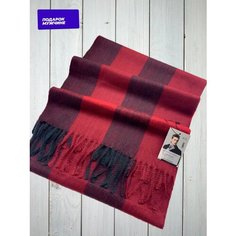 Шарф ,180х35 см, бордовый/красный Нет бренда