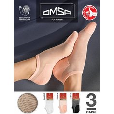 Носки Omsa, комплект, 3 пары, 3 уп., размер 35-38 (23-25), бежевый, черный, белый