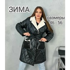 Пуховик , размер 48-50, черный Без бренда