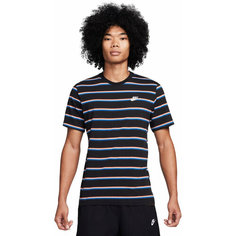 Футболка спортивная NIKE M NSW TEE CLUB STRIPE, размер M, черный