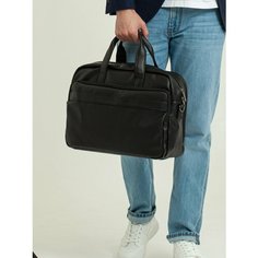 Портфель Antan, фактура зернистая, черный