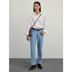 Джинсы зауженные Zarina straight cropped, размер L (RU 48)/170, голубой индиго