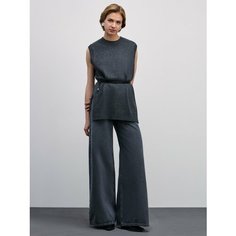 Джинсы Zarina wide leg, размер M (RU 46)/170, серый деним