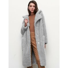 Шуба чебурашка silverfox, размер 52, светло-серый