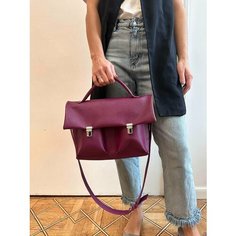 Портфель Shapely, фактура зернистая, фиолетовый