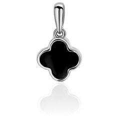 Подвеска Эстет, белое золото, 585 проба, черная