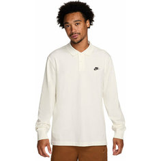 Поло спортивное NIKE Club Long-Sleeve Knit Polo, размер L, белый