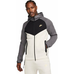 Толстовка спортивная NIKE Sportswear Tech Fleece Windrunner Full-Zip Hoodie, размер S, , белый, черный, серый