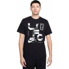 Футболка спортивная NIKE Liverpool FC Soccer T-Shirt, размер S, черный