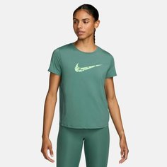 Футболка спортивная NIKE One Swoosh Dri-FIT Running Top, размер XS, зеленый