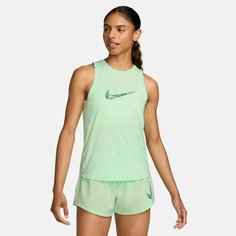Майка спортивная NIKE One Graphic Running Tank Top, размер M, зеленый