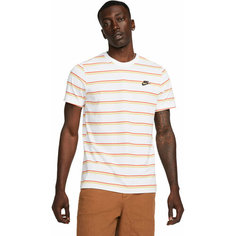 Футболка спортивная NIKE M NSW TEE CLUB STRIPE, размер M, белый