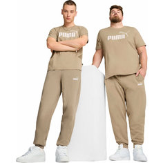 Брюки спортивные PUMA ESSENTIALS+ 2 COL LOGO PANTS, размер L, бежевый