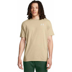 Футболка спортивная Under Armour Sportstyle Left Chest Logo SS, размер SM, бежевый