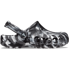 Сабо Crocs Baya Marbled Clog, размер M11 US, черный/белый