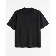Футболка Abercrombie & Fitch Premium Polished Micro-Logo, размер S, черный