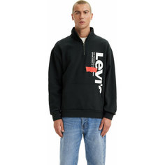Джемпер Levis Men Relaxed Graphic Half Zip Sweatshirt, размер S, , черный.. Levis®