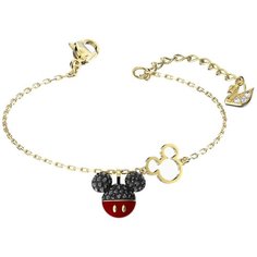 Браслет-цепочка SWAROVSKI, кристаллы Swarovski, размер 16.5 см, золотистый, красный, черный