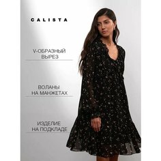 Платье Calista Платье из шифона с принтом, размер 42, black/red