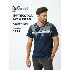 Футболка BeGood, размер 50, синий