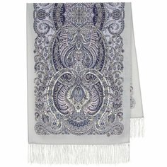 Шарф Павловопосадская платочная мануфактура,150х60 см, one size, серый