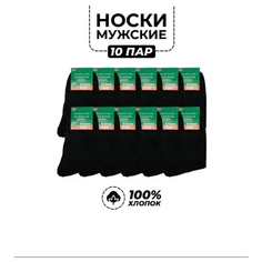 Носки Белорусские, комплект, 10 пар, размер 29(43-44), черный