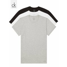 Футболка CALVIN KLEIN Basic, 3 шт., размер S, черный, белый, серый