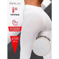 Колготки Opium большие размеры белые из микрофибры 250 den, 250 den, размер 6, bianco