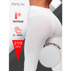 Колготки Opium белые из микрофибры 250 den, 250 den, размер 4, bianco