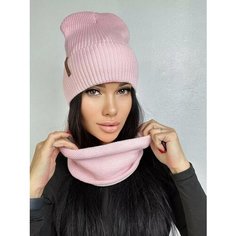Шапка , размер единый, светло-розовый Daisyshop