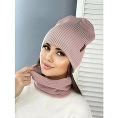 Шапка , размер единый, пудровый Daisyshop