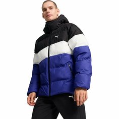 Куртка спортивная PUMA Poly Puffer Jacket, размер L, синий, черный, белый