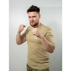 Футболка ПОЛИГОН, размер 58, бежевый, горчичный, хаки