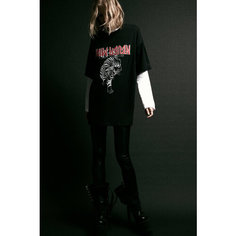 Футболка Befree Rock, размер M/L/170, черный принт