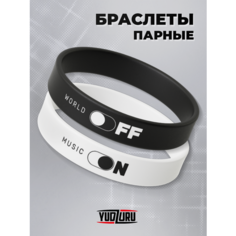 Браслет YUDZURU, 2 шт., размер 20 см, размер one size, белый, черный