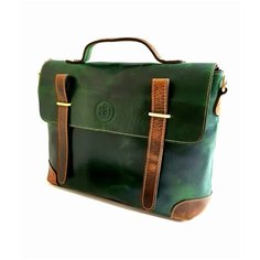 Портфель Black Buffalo Bags, фактура гладкая, зеленый