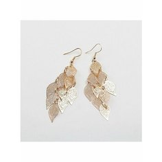 Серьги, эмаль, золотой, коричневый Без бренда