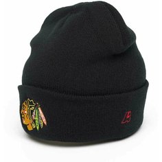 Шапка Atributika & Club Chicago Blackhawks, размер 55-58, черный