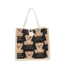 Сумка шоппер LERO, фактура плетеная, чёрный