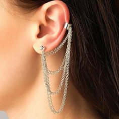 Серьги каффы Queen Fair, серебристый